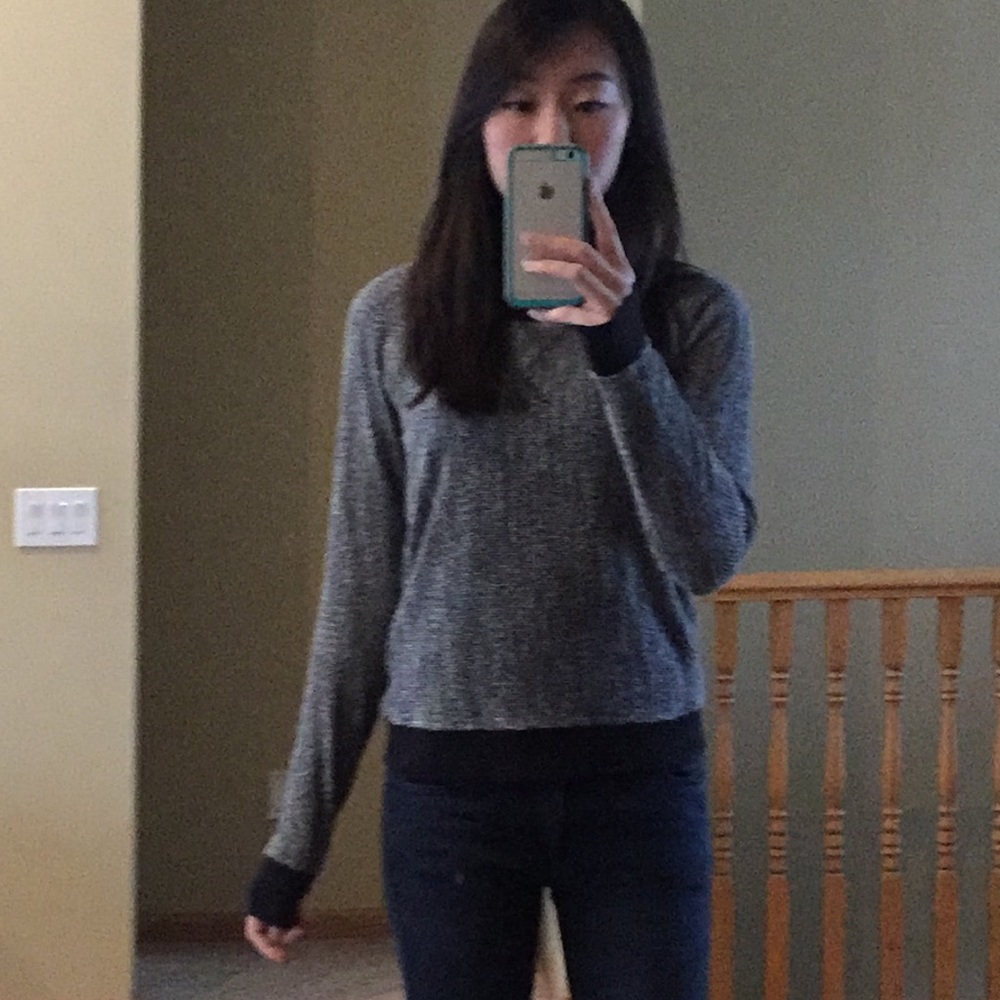 Love Fire Textured Sweater in Navy and White